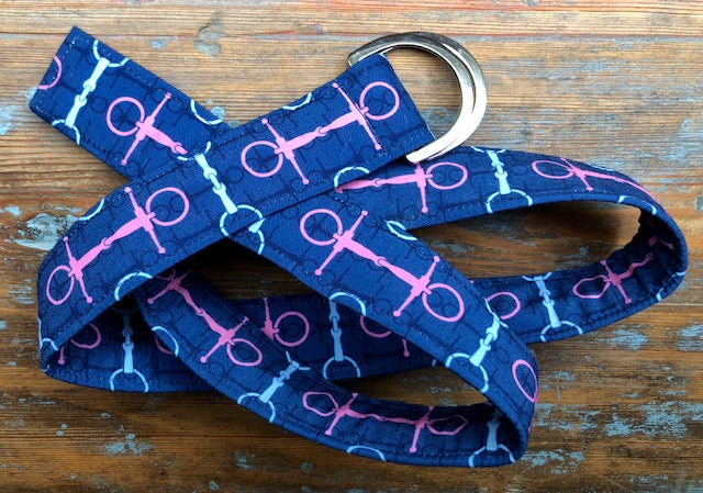 Pink and Blue Bits and Bits Fabric Belt