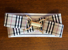 Load image into Gallery viewer, Tan Plaid Elastic Belt