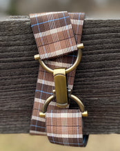 Load image into Gallery viewer, Brown Plaid Elastic Belt