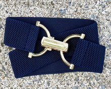 Load image into Gallery viewer, Navy Textured Elastic Belt
