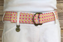 Load image into Gallery viewer, Pink and Yellow Diamond Fabric Belt
