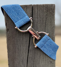 Load image into Gallery viewer, Heather Blue Chevron Elastic Belt
